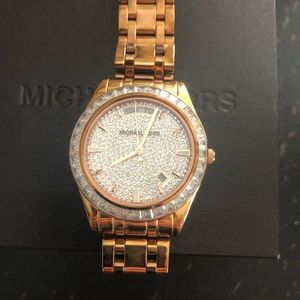 Michael kors rose gold crystal watch